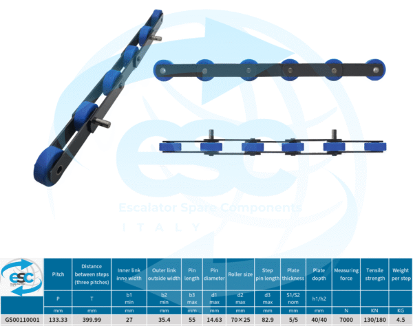 23037 - CATENA TRASCINAMENTO GRADINI COMPATIBILE SCHINDLER
