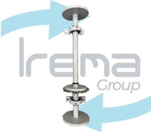 Albero di trasmissione corrimano compatibile OTIS Da 988 mm Completo di: Piattelli cuscinetti corona dell'asse principale a 28 denti,  il diametro interno è di 110 mm con 8 fori da 16 mm.